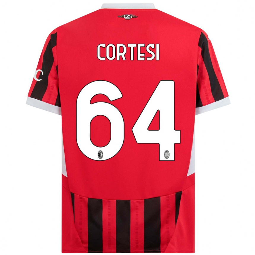 Men Football Selena Cortesi #64 Red Black Home Jersey 2024/25 T-Shirt Uk