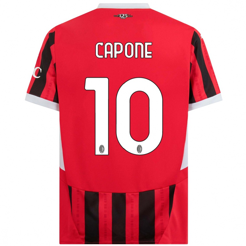 Men Football Andrea Capone #10 Red Black Home Jersey 2024/25 T-Shirt Uk