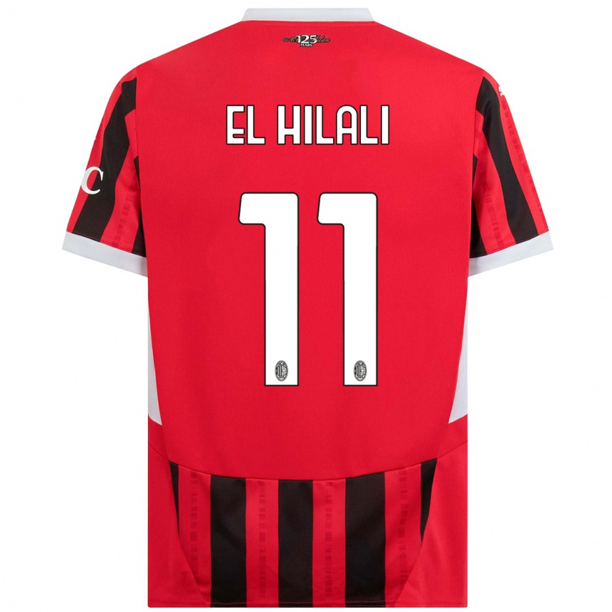 Men Football Youns El Hilali #11 Red Black Home Jersey 2024/25 T-Shirt Uk