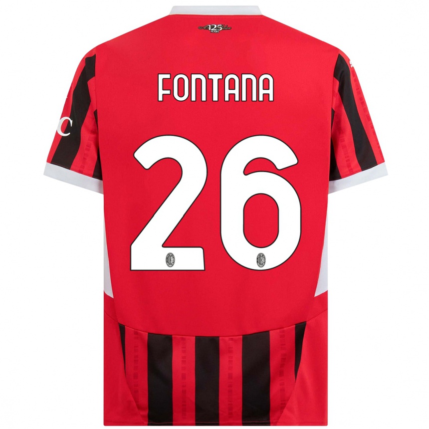 Men Football Francesco Fontana #26 Red Black Home Jersey 2024/25 T-Shirt Uk