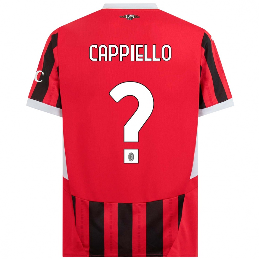 Men Football Flavio Cappiello #0 Red Black Home Jersey 2024/25 T-Shirt Uk