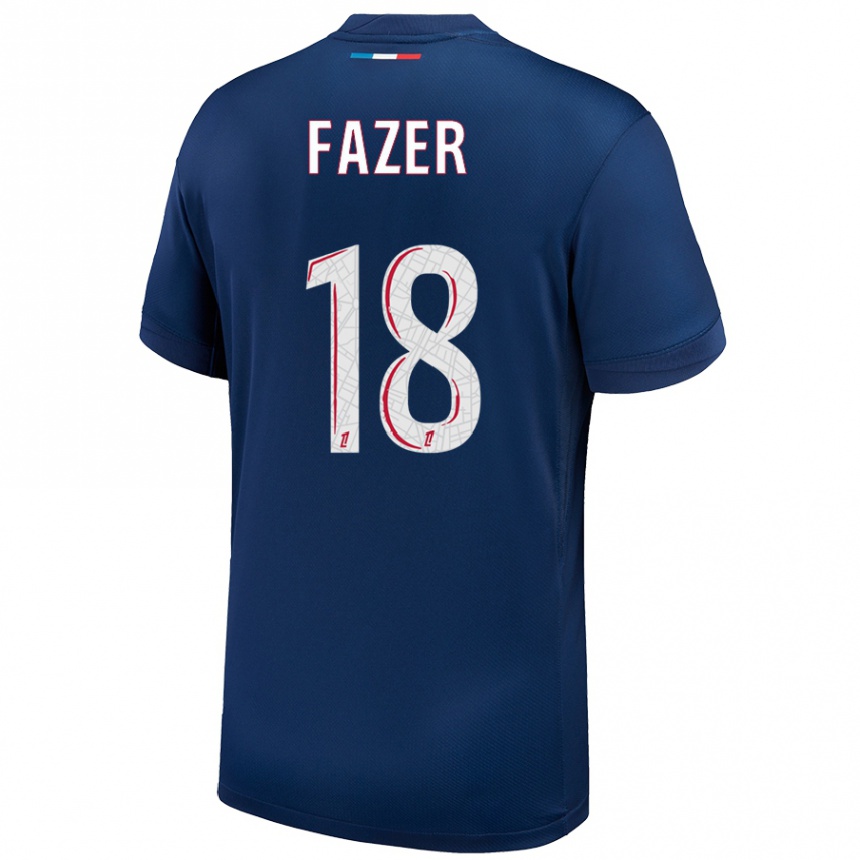 Men Football Laurina Fazer #18 Navy Blue White Home Jersey 2024/25 T-Shirt Uk