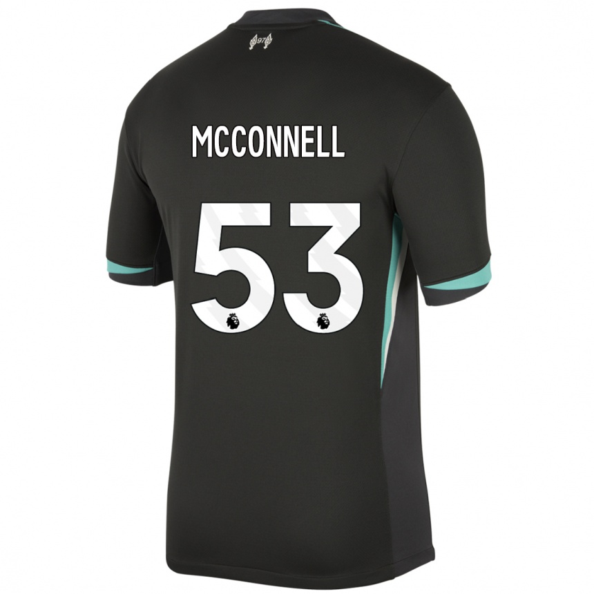 Men Football James Mcconnell #53 Black Anthracite White Away Jersey 2024/25 T-Shirt Uk