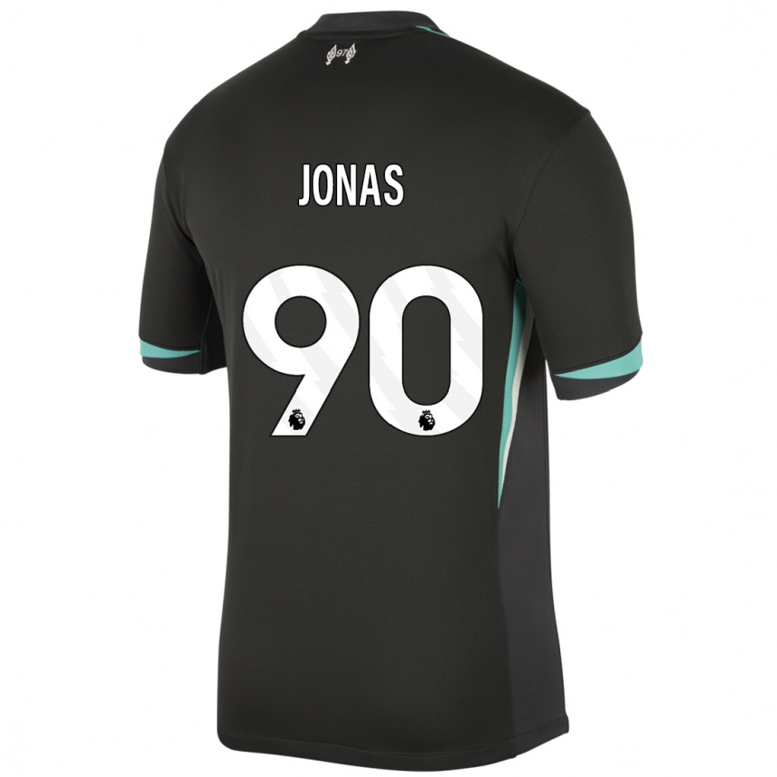 Men Football Lee Jonas #90 Black Anthracite White Away Jersey 2024/25 T-Shirt Uk