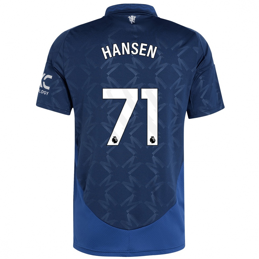 Men Football Isak Hansen-Aaroen #71 Indigo Away Jersey 2024/25 T-Shirt Uk