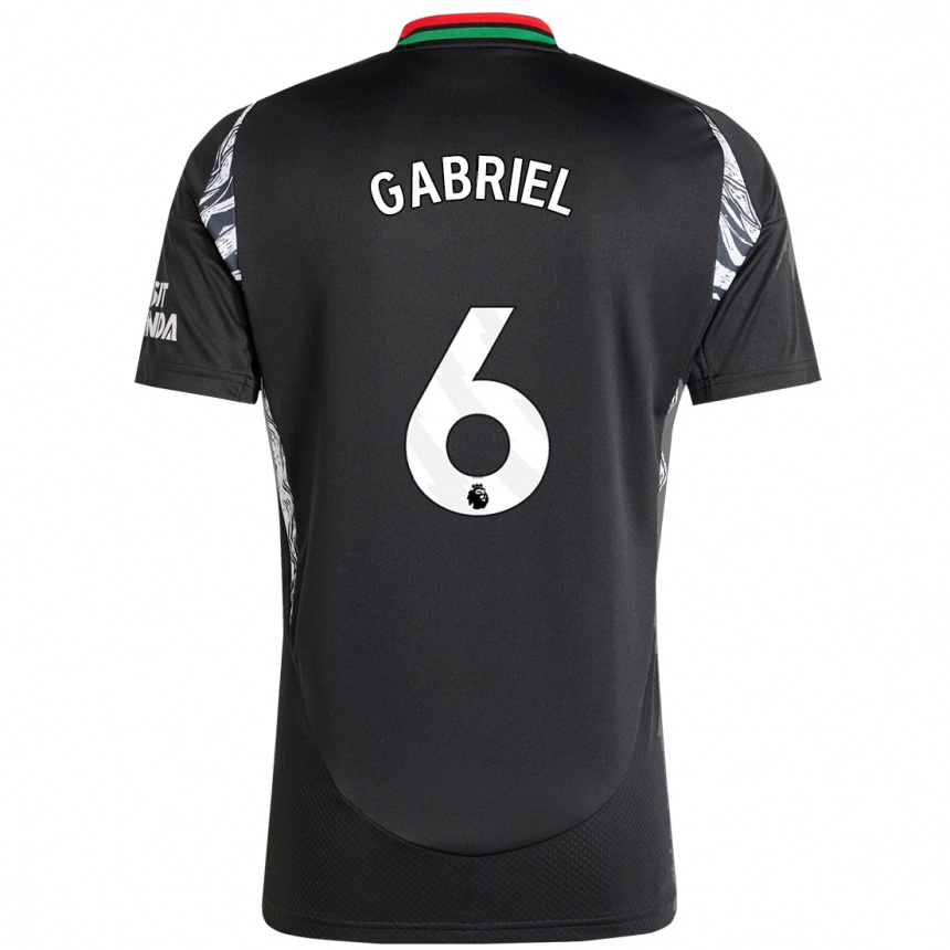 Men Football Gabriel Magalhaes #6 Black Away Jersey 2024/25 T-Shirt Uk