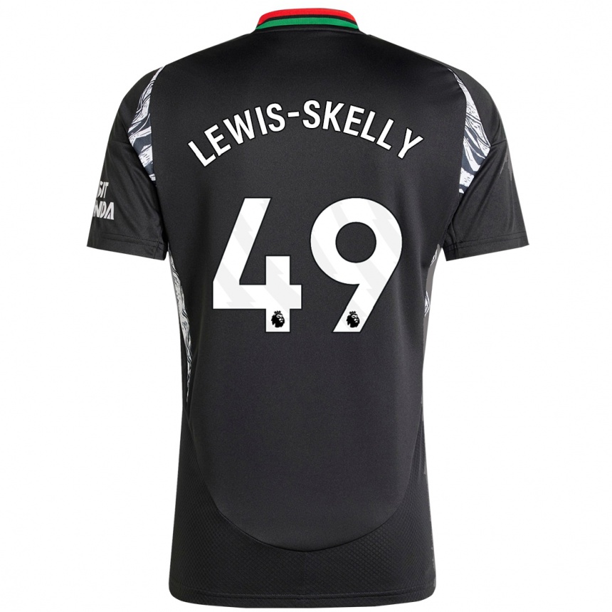 Men Football Myles Lewis-Skelly #49 Black Away Jersey 2024/25 T-Shirt Uk