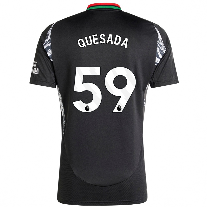 Men Football Elián Quesada #59 Black Away Jersey 2024/25 T-Shirt Uk