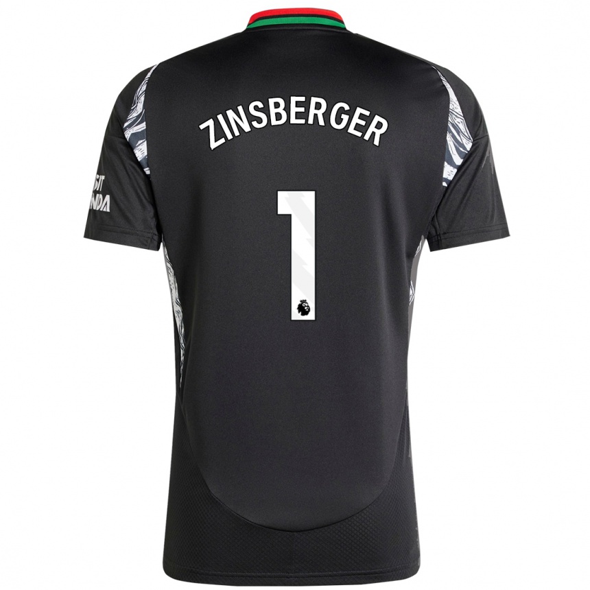 Men Football Manuela Zinsberger #1 Black Away Jersey 2024/25 T-Shirt Uk