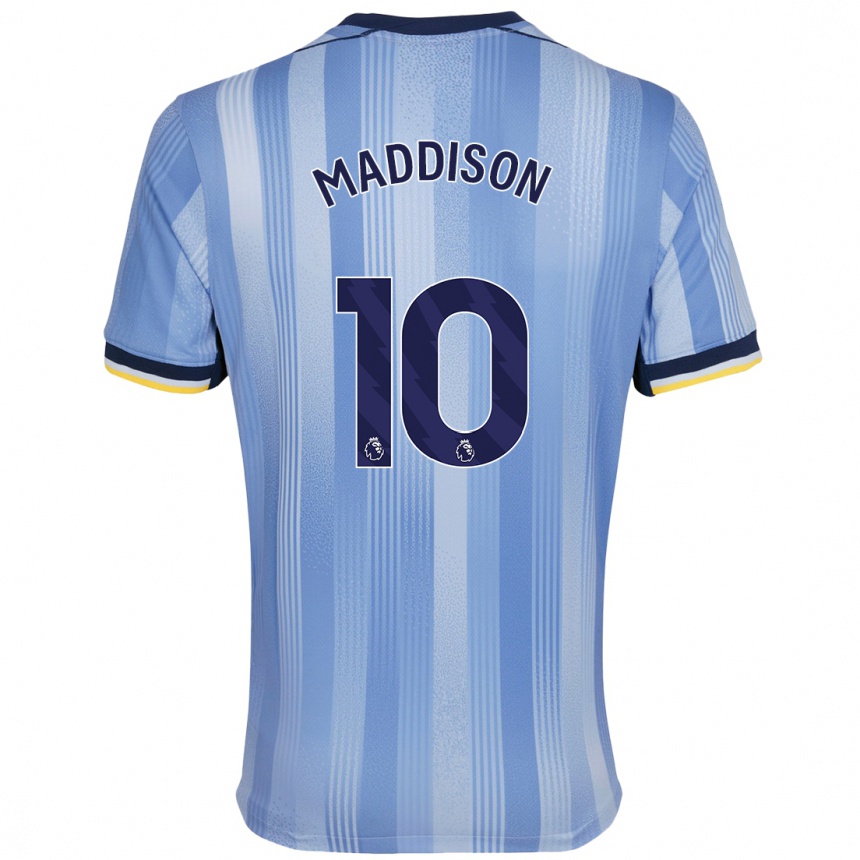 Men Football James Maddison #10 Light Blue Away Jersey 2024/25 T-Shirt Uk