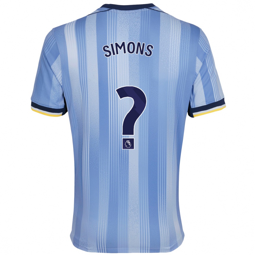 Men Football Zach Simons #0 Light Blue Away Jersey 2024/25 T-Shirt Uk