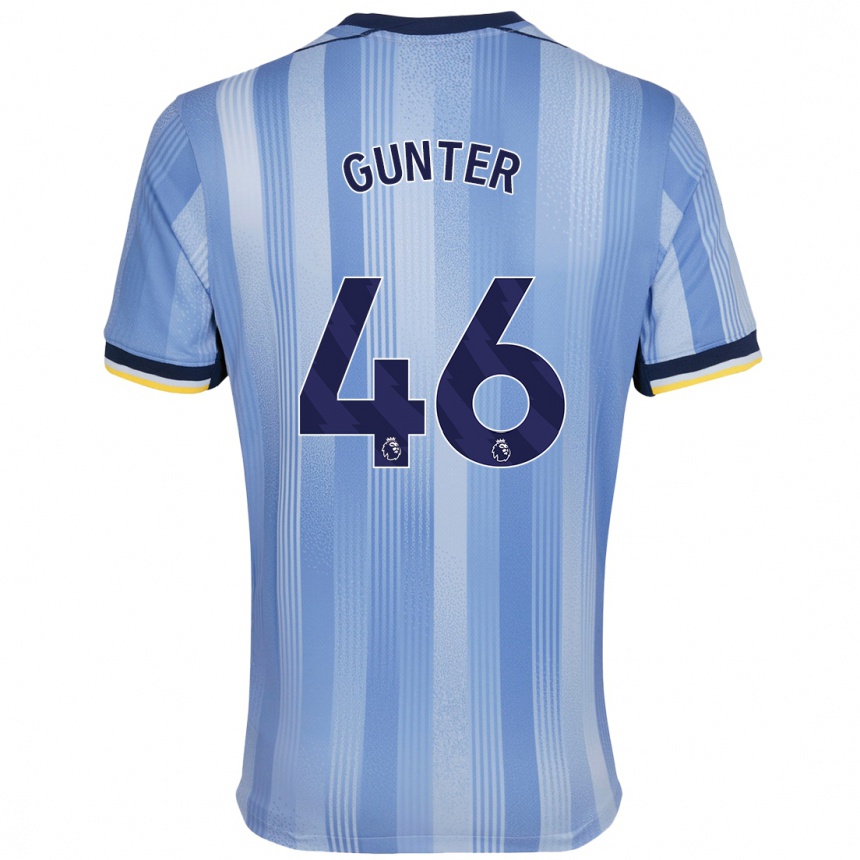 Men Football Luca Gunter #46 Light Blue Away Jersey 2024/25 T-Shirt Uk