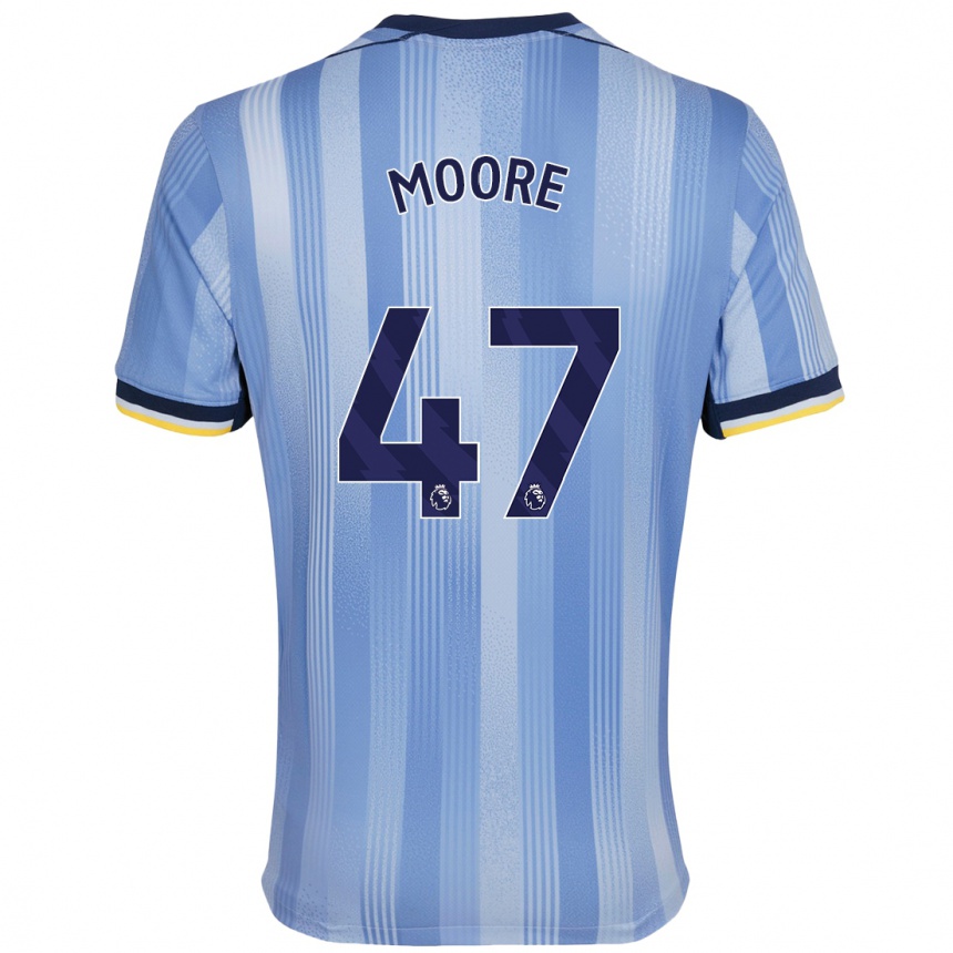 Men Football Mikey Moore #47 Light Blue Away Jersey 2024/25 T-Shirt Uk