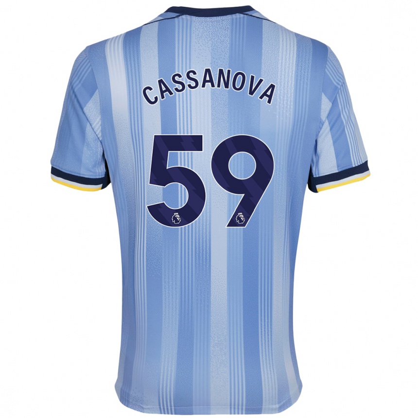 Men Football Dante Cassanova #59 Light Blue Away Jersey 2024/25 T-Shirt Uk