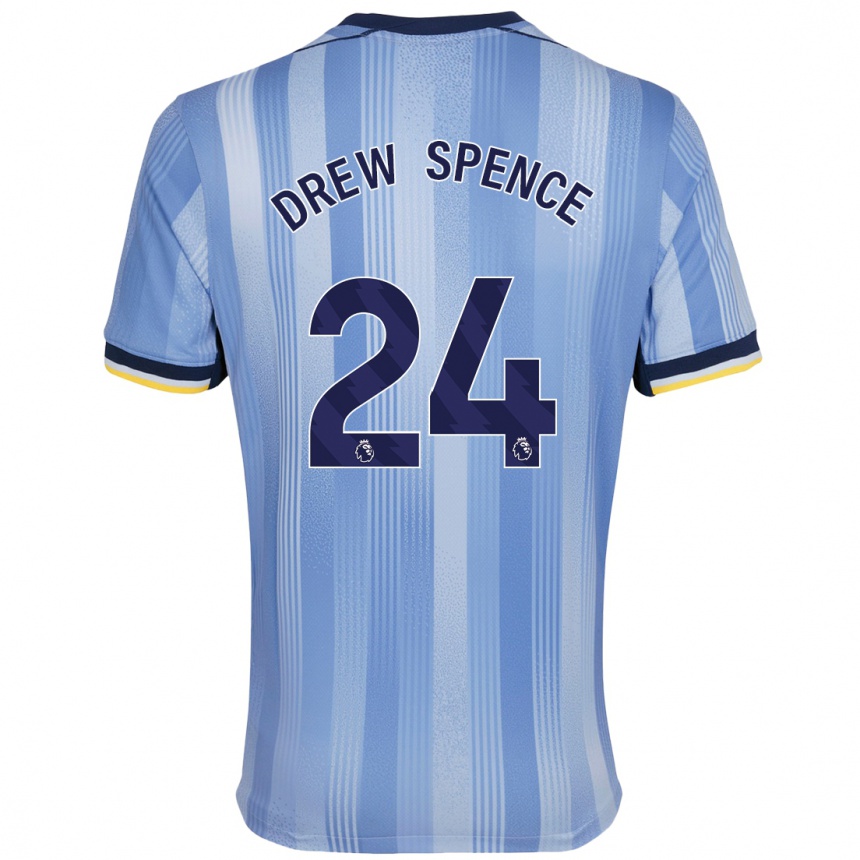 Men Football Drew Spence #24 Light Blue Away Jersey 2024/25 T-Shirt Uk