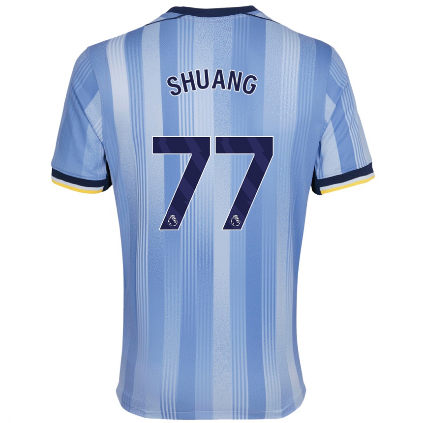 Men Football Wang Shuang #77 Light Blue Away Jersey 2024/25 T-Shirt Uk