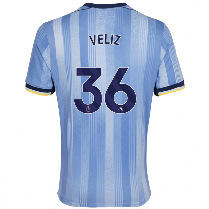 Men Football Alejo Véliz #36 Light Blue Away Jersey 2024/25 T-Shirt Uk