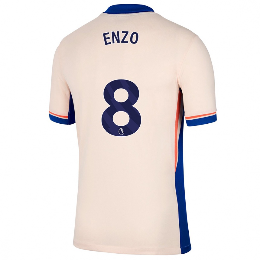 Men Football Enzo Fernández #8 Light Beige Away Jersey 2024/25 T-Shirt Uk