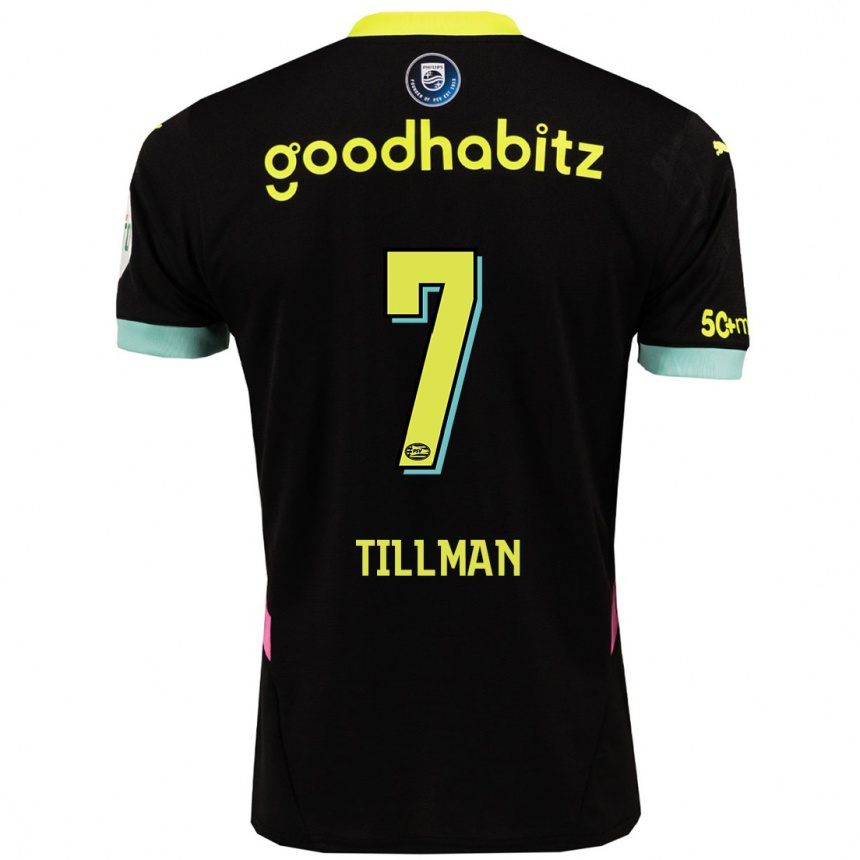 Men Football Malik Tillman #7 Black Yellow Away Jersey 2024/25 T-Shirt Uk