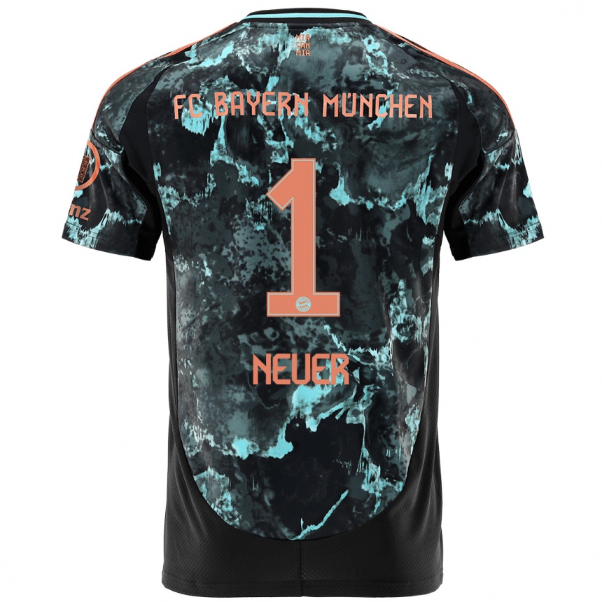 Men Football Manuel Neuer #1 Black Away Jersey 2024/25 T-Shirt Uk