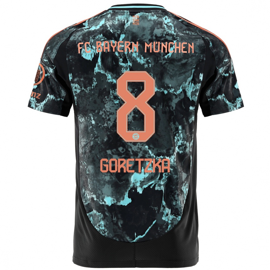 Men Football Leon Goretzka #8 Black Away Jersey 2024/25 T-Shirt Uk