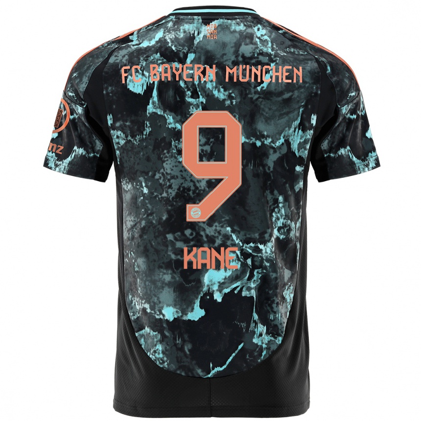 Men Football Harry Kane #9 Black Away Jersey 2024/25 T-Shirt Uk