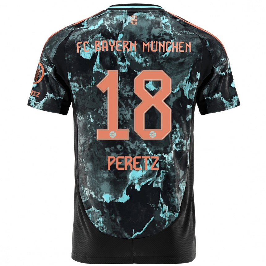 Men Football Daniel Peretz #18 Black Away Jersey 2024/25 T-Shirt Uk