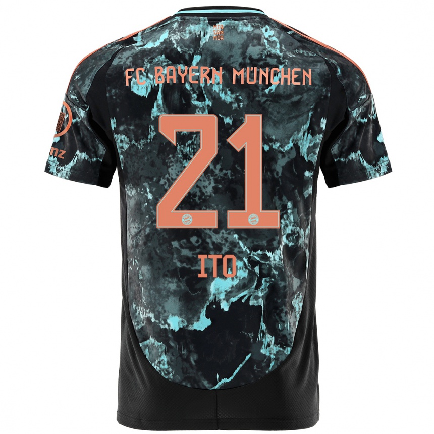 Men Football Hiroki Ito #21 Black Away Jersey 2024/25 T-Shirt Uk