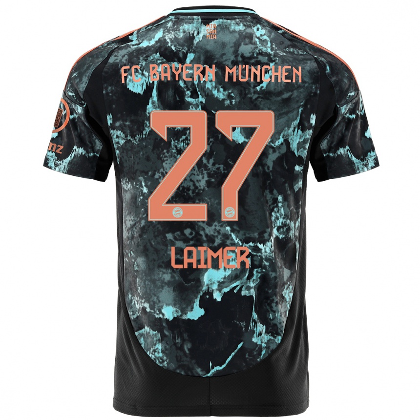 Men Football Konrad Laimer #27 Black Away Jersey 2024/25 T-Shirt Uk