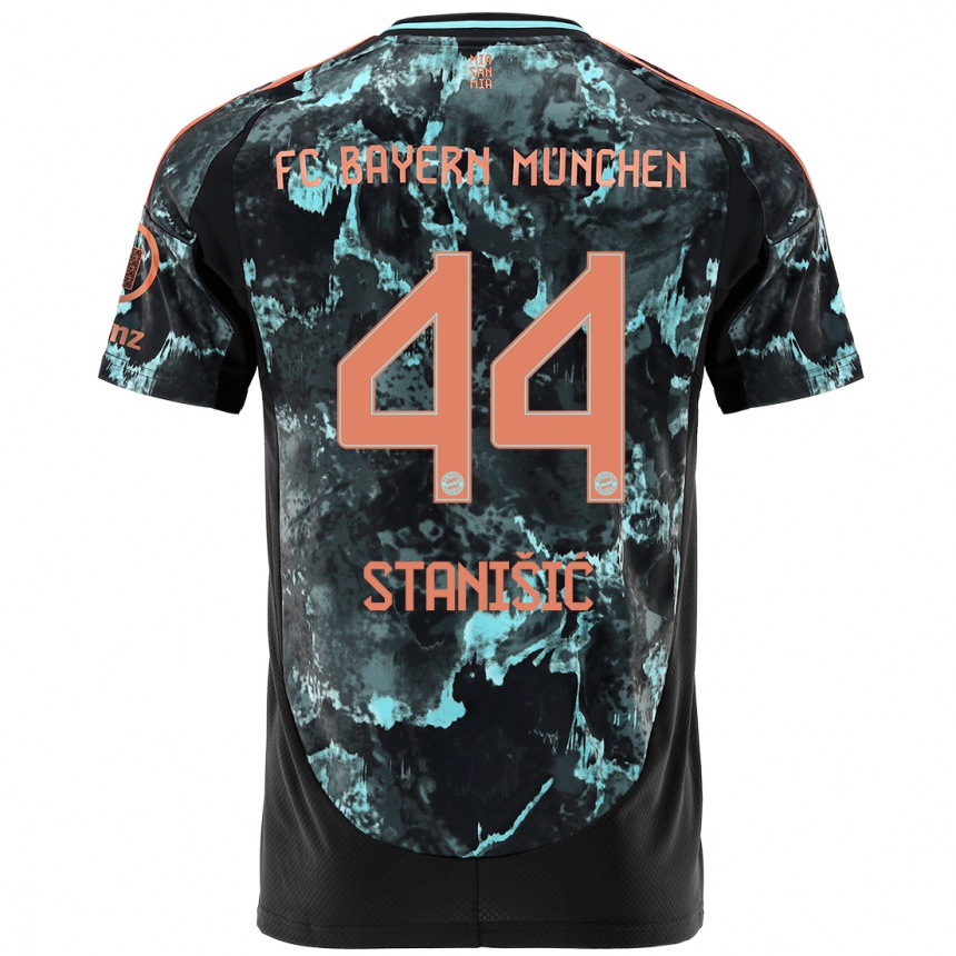 Men Football Josip Stanisic #44 Black Away Jersey 2024/25 T-Shirt Uk