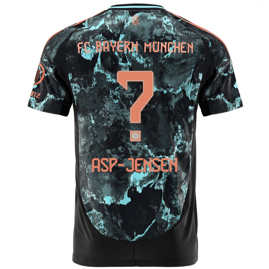 Men Football Jonathan Asp-Jensen #0 Black Away Jersey 2024/25 T-Shirt Uk