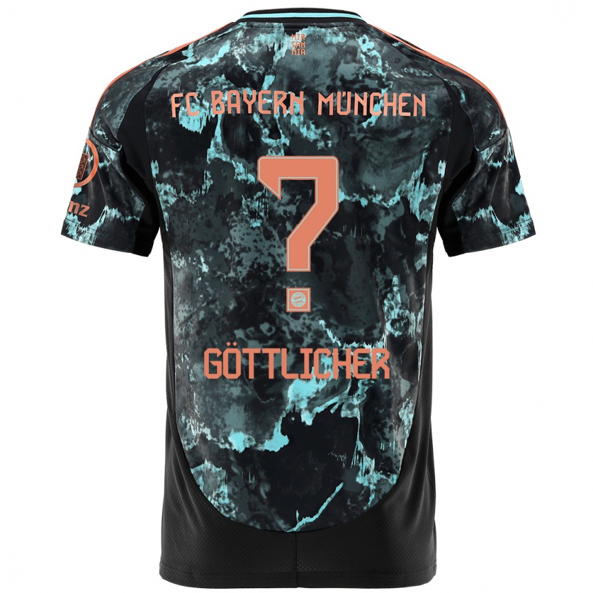 Men Football Moritz Göttlicher #0 Black Away Jersey 2024/25 T-Shirt Uk