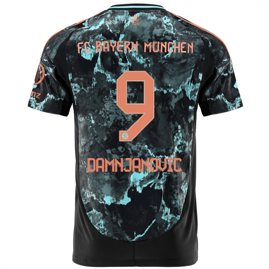 Men Football Jovana Damnjanovic #9 Black Away Jersey 2024/25 T-Shirt Uk