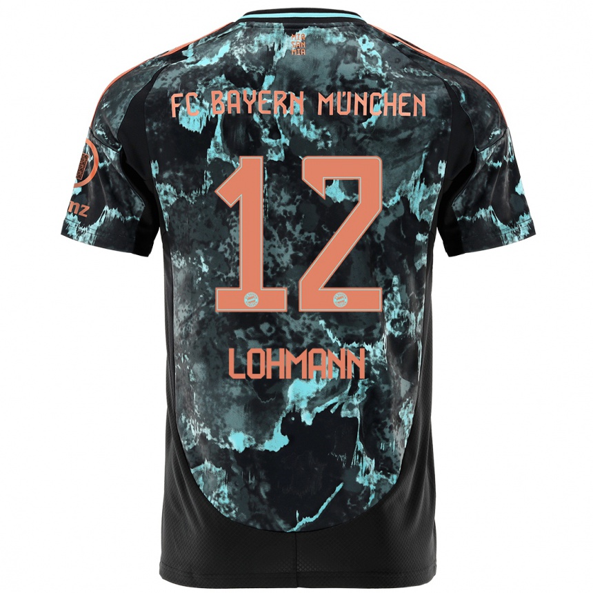 Men Football Sydney Lohmann #12 Black Away Jersey 2024/25 T-Shirt Uk