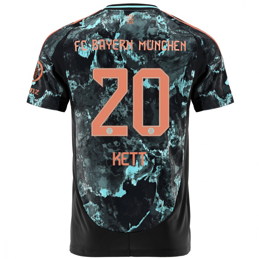 Men Football Franziska Kett #20 Black Away Jersey 2024/25 T-Shirt Uk