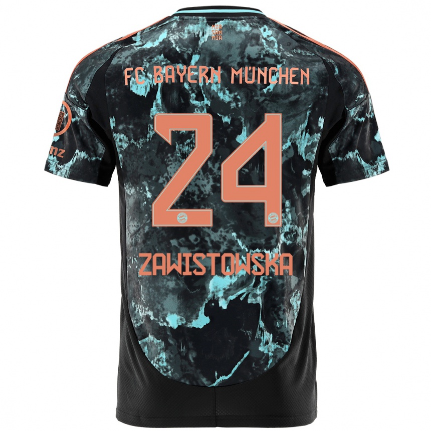 Men Football Weronika Zawistowska #24 Black Away Jersey 2024/25 T-Shirt Uk