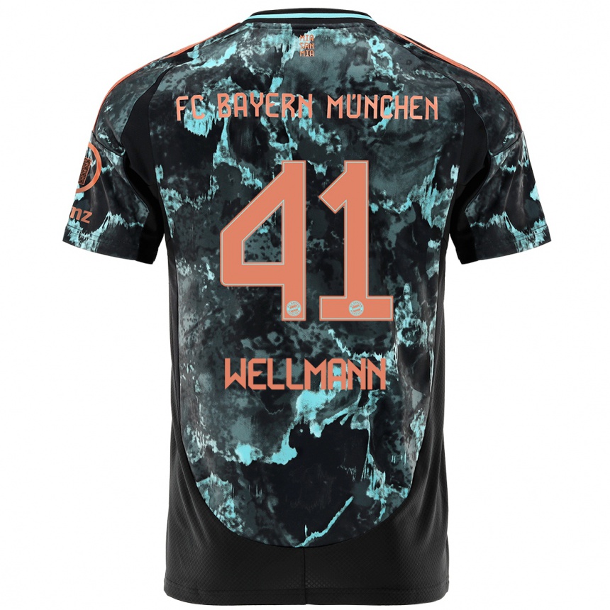 Men Football Anna Wellmann #41 Black Away Jersey 2024/25 T-Shirt Uk