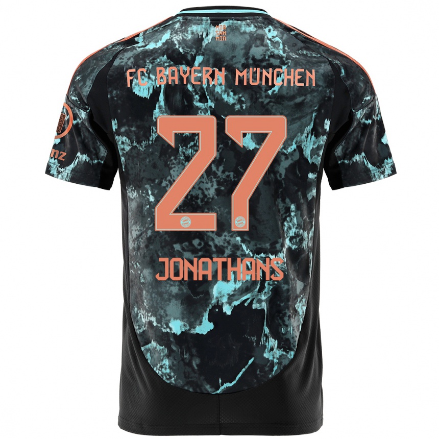 Men Football David Jonathans #27 Black Away Jersey 2024/25 T-Shirt Uk