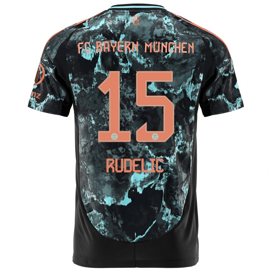 Men Football Ivana Rudelic #15 Black Away Jersey 2024/25 T-Shirt Uk