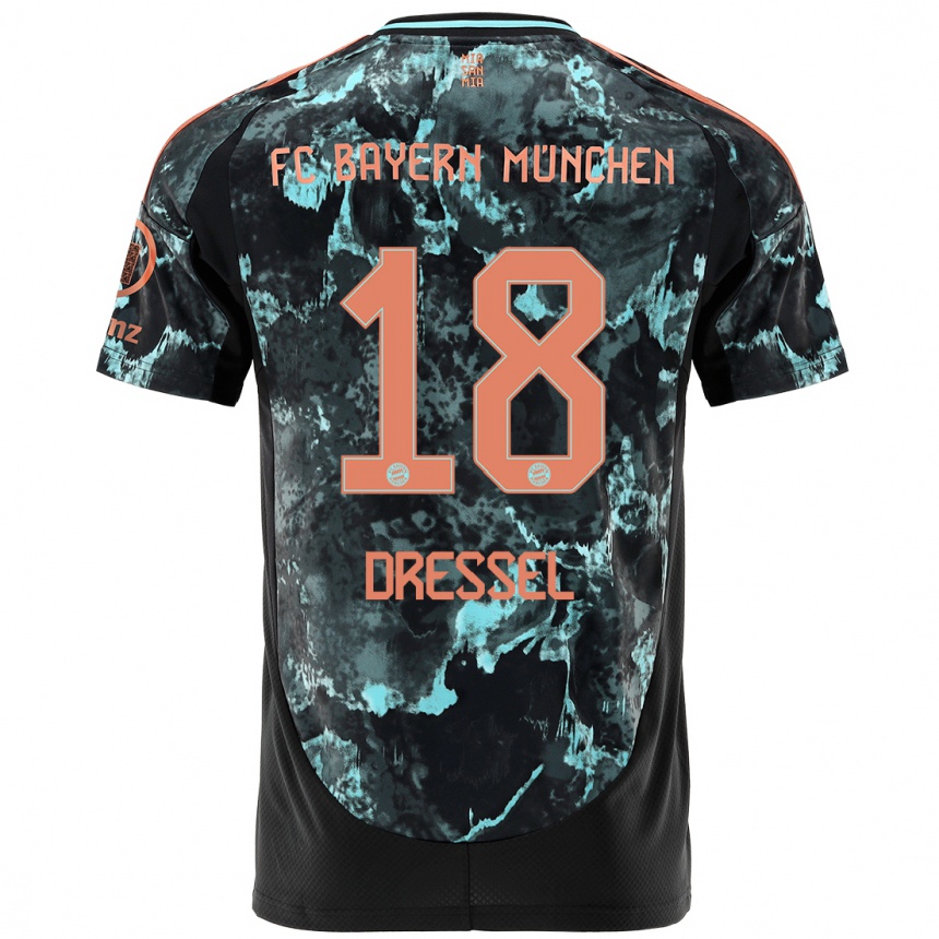 Men Football Timon Dressel #18 Black Away Jersey 2024/25 T-Shirt Uk