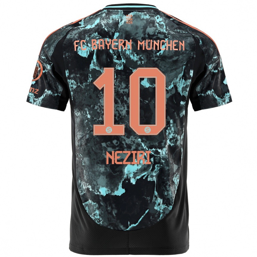 Men Football Behar Neziri #10 Black Away Jersey 2024/25 T-Shirt Uk