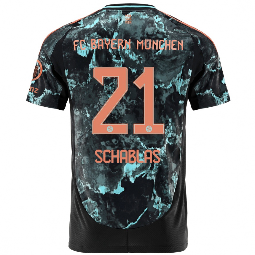 Men Football Matteo Schablas #21 Black Away Jersey 2024/25 T-Shirt Uk