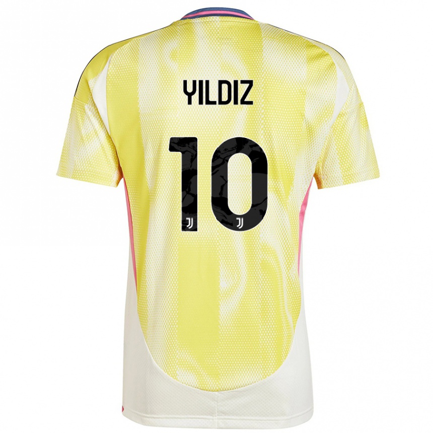 Men Football Kenan Yildiz #10 Solar Yellow Away Jersey 2024/25 T-Shirt Uk