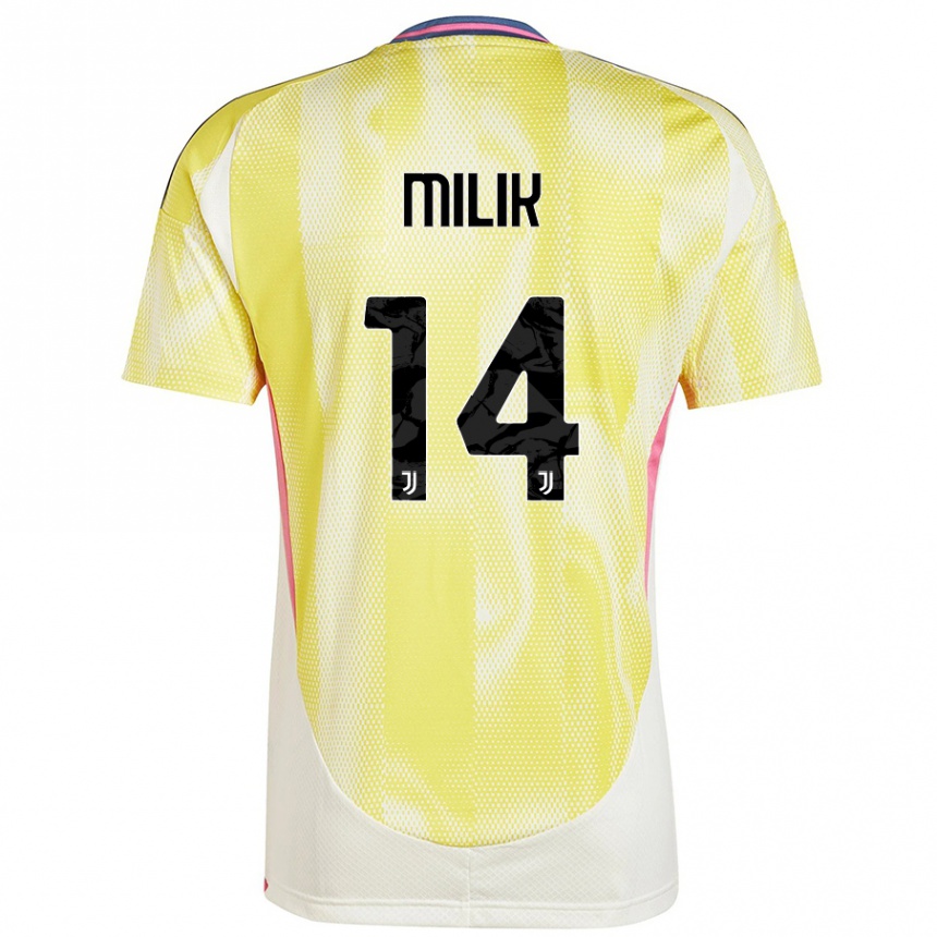 Men Football Arkadiusz Milik #14 Solar Yellow Away Jersey 2024/25 T-Shirt Uk