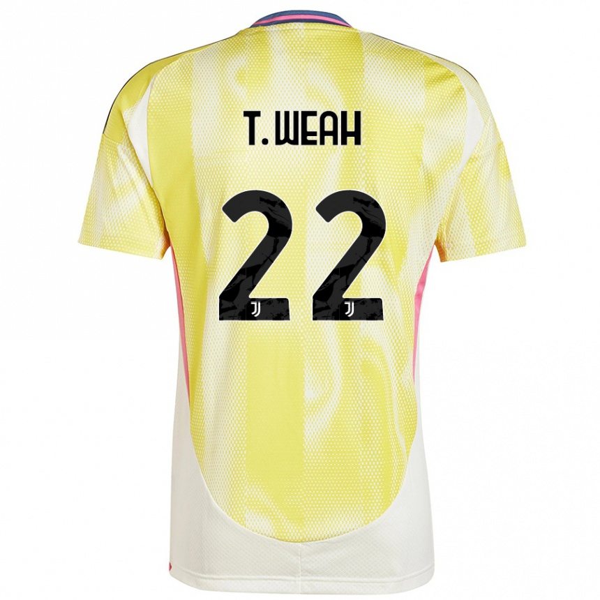 Men Football Timothy Weah #22 Solar Yellow Away Jersey 2024/25 T-Shirt Uk