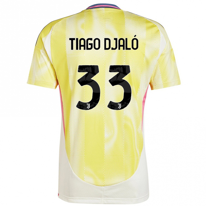 Men Football Tiago Djalo #33 Solar Yellow Away Jersey 2024/25 T-Shirt Uk