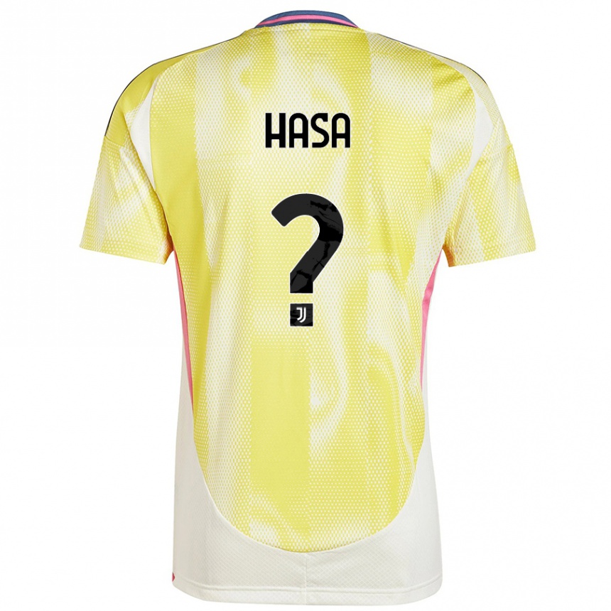 Men Football Luis Hasa #0 Solar Yellow Away Jersey 2024/25 T-Shirt Uk