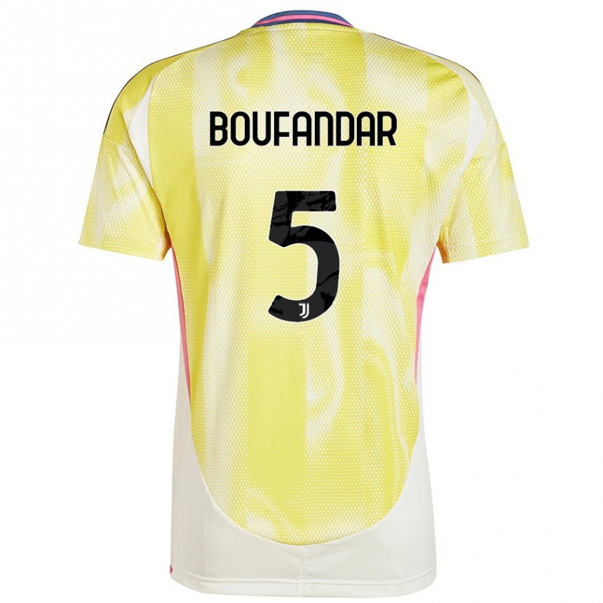 Men Football Adam Boufandar #5 Solar Yellow Away Jersey 2024/25 T-Shirt Uk