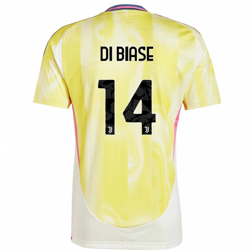 Men Football Gianmarco Di Biase #14 Solar Yellow Away Jersey 2024/25 T-Shirt Uk