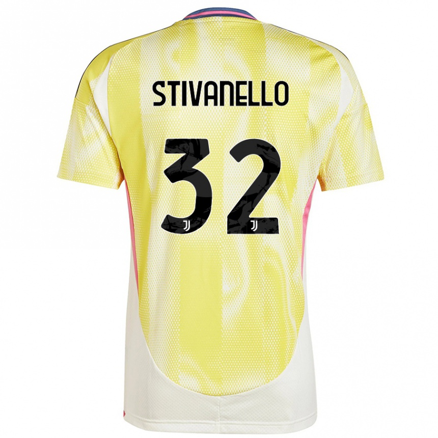 Men Football Riccardo Stivanello #32 Solar Yellow Away Jersey 2024/25 T-Shirt Uk